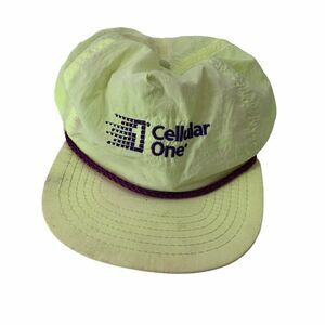Cellular One Vintage 90s Neon Nylon Snap Back Hat